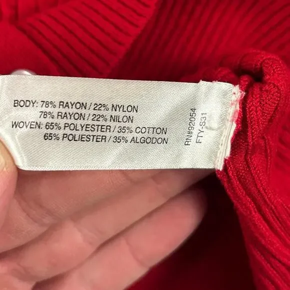 Vintage Carolyn Taylor Long Sleeve Red Sweater White Collar Women’s Size XL - Picture 6 of 7